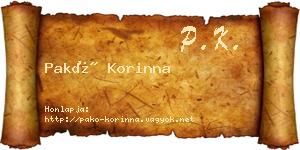 Pakó Korinna névjegykártya